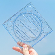 1PCS Multifunctional Universal Ruler Rotatable Ruler Set Math Circle Ellipse Template Exam Triangle 
