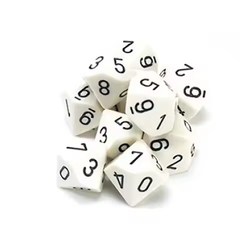 10 Pcs/lot White Digital Dice 0-9 Puzzle Game 10 Sided Dice Funny Game Accessory 16mm