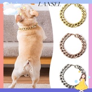 LA Pet Necklace, Chain Collar Adjustable Chain Dog Collar, Portable Cat Dog Gold Necklace Gold Colla
