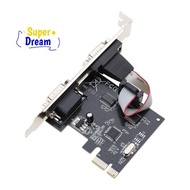 <Dream-t> 1Pcs RS232 COM PCI-E PCI For Express Expansion Adapter Car DIY Accessories PCIE To 2 Seria