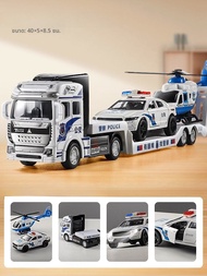 รถบรรทุกขนาดใหญ่สำหรับเด็ก รถบรรทุกแบบดับเบิลเลเยอร์ รถตowing แบบครึ่งตัว โมเดลรถสำหรับเล่น โมเดลรถโ