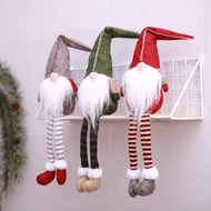 Christmas Gnomes Decorations Sets, Plush Gnomes Ornament with Long Dangling Legs Handmade Santa Gnom