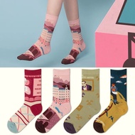 【Worth-Buy】 2021 Grand Budapest Hotel Series Ins Trendy Socks In Cotton Socks Jacquard Socks