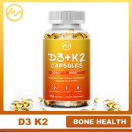 Vitamin D3K2 Capsules 300mcg VitaminD3 5000iu VitaminK2 Promote Bone Growth Prevent Osteoporosis Regulate Cholesterol Metabolism