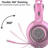 Headset Gaming Cat Ear SOMIC G951S Headset Kucing Pink Lucu Anak Terlaris