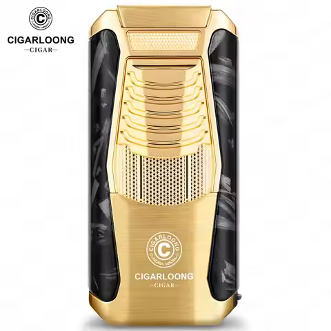 CIGARLOONG Cigar Lighter Metal Multifunctional with Cigar Cutter Cigar Drill Cigar Needles Cigar Hol
