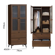 Furniture Direct DUBLIN MARLOWE 2 Door 2 Drawers Wardrobe-Walnut