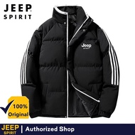 JEEP JEEP JEEP เสื้อแจ็คเก็ตปกตั้งสำหรับผู้ชายและผู้หญิงสินค้าใหม่เสื้อแจ็คเก็ตกันลมแจ็คเก็ตผ้าฝ้ายฤ