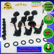 Dryer Guitar Model Grover Black & Silver - Putaran Senar Gitar Akustik - Accoustic Tuning Machine He