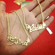 Name Necklace/Gold Plated Necklace/Name Carved Necklace/CUSTOM Necklace