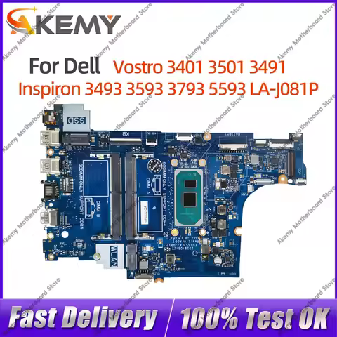 For DELL Vostro 3401 3501 3491 Inspiron 3493 3593 3793 5593 LA-J081P Notebook Motherboard 0W20W5 062