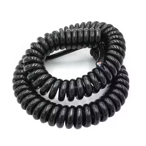 3 Core Spring Wire Spiral Electric Cable 0.5 Square 2.5 M 5 M 7.5 M Black Power Cord Extensible Wire