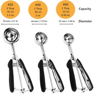 Cookie Scoop Set, 3Pcs Ice Cream Scoop, Cookie Scoops for Baking Set of 3, 18/8 Stainless Steel Cook