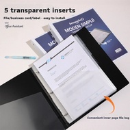 Three-Hole Binder Folder Ring with Cover Pocket Business File Book Convenient Office File Storage Fo
