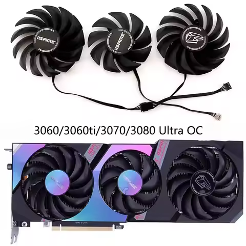 For the new Seven Rainbows RTX 3060/3060Ti/3070/3080 Ultra OC graphics card universal cooling fan