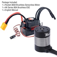 Waterproof Brushless Motor RC Power Combo Rocket 3650  Sensorless Motor 7700KV with 80A Brushless ES