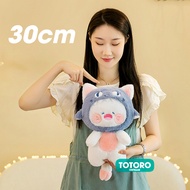 Thú bông Gấu Mèo DuDu trắng đội mũ cá mập cười tít siêu dễ thương chính hãng Totoro Việt Nam