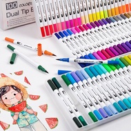 12/24/36/48/60/80/100 Colors Watercolor Brush Pen Colors Dual Tip Brush Marker Pens Painting Calligr