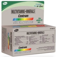 Centrum Silver Advance For Adults Multivitamins and Minerals Complete from A to Zinc 30 tablets Lat