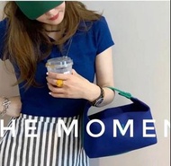 Hermes海軍藍小型編織款飯盒包/收納包盥洗包mini lindy愛馬仕Evelyne16菜藍子picotin