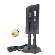全城熱賣 - 42dbi 5G雙頻放大器外部擴展器 路由器雙天線，規格：SMA 公頭 黑色