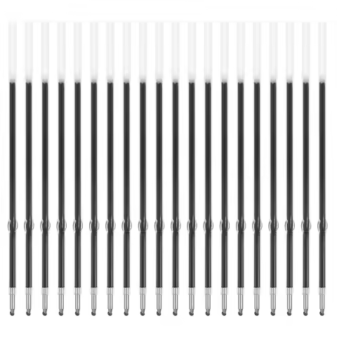 Black Gel Pen Refills 100 Pack 0 7mm Fine Point Quick Dry Ink Stainless Steel Tip for Retractable Pe