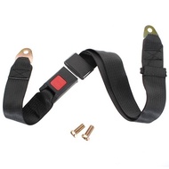 Universal 2 Point Car Van Truck Seat Lap Belt Adjustable Safety Buckle Kit Black Security Seat Belt