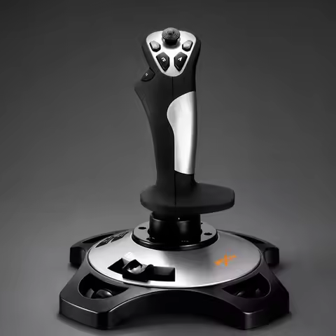 Flight Joystick with Throttle Vibration Feedback Flight Simulator Controller Joystick with Throttle