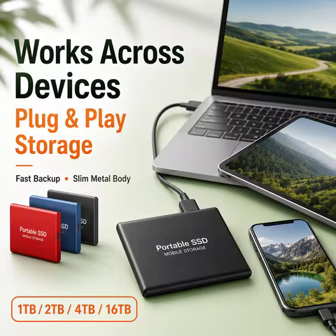 Portable Travel External Hard Drive 1TB 2TB SSD Hard Disk High Capacity SSD For Desktop MAC
