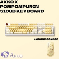 (SG) AKKO X POMPOMPURIN LIMITED EDITION MECHANICAL KEYBOARD + MOUSE COMBO 5108B WIRELESS RGB HOT SWA