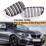Chrome Silver Frame Grill M Color Double Slat Kidney Grille For BMW 2 Series F22 F23 M2 F87 218i  22
