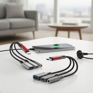 USB-C to 2x USB-C 3.5mm Adapter for iPhone 16 Fast Charging  Penyesuai USB-C ke 2x USB-C 3.5mm untuk