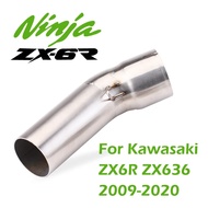 REALZION ZX6R Exhaust Pipe Middle Pipe Tube Exhaust Connector For Kawasaki ZX6R ZX636 2009-2020 Moto