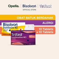 Bisolvon Tablet Isi 10 pcs + Telfast 60mg 1 Blister Isi 10 Tablet - Obat Batuk Berdahak dan Alergi