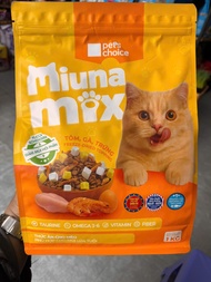 thức ăn hạt MIUNA MIX topping thịt sấy gà tôm trứng dành cho mèo - T3 PETS SHOP