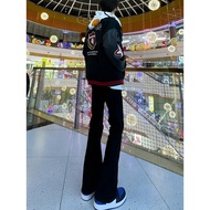 Cross-Border Men American High Street Micro-Flap Jeans Men's Black vibe Pants Tall Guys Long Legs Ma