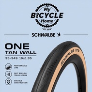 Schwalbe One 16x1.35 Skinwall Tyre ( 349 ) 16" Bicycle Foldable Tire Brompton