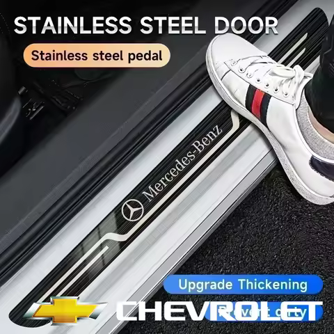 Car Stainless Steel Door Sill Scuff Plate For Mercedes Benz AMG CLA GLC GLK GLA A B C E Class W203 W