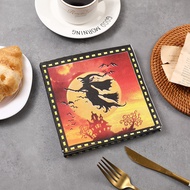 20Pcs/set Witch Riding Broom Halloween Party Creative Tissue Restaurant Decoration Napkins