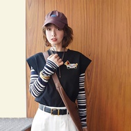 Stylish French Aunty Style Striped T-Shirt Unique And Attractive Vest Spring Autumn Fashionable Kore
