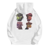 Gorillaz Music Hoodie Cotton Fleece Material | Pullover & Zipper Hoodie White
