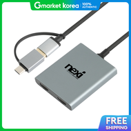 Laptop Monitor Dual Connection Usb-C HDMI 2-Device Extension /Mirroring Converter 4K 60Hz Max