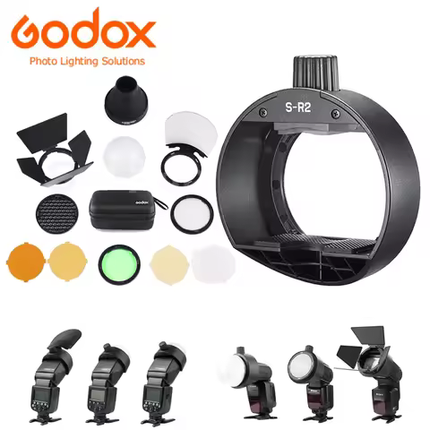 Godox Round Head Flash Adapter S-R2 For Canon Nikon Sony Yongnuo Godox Speedlite AD200pro II TT600 T