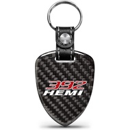 Made for HEMI 392 Logo Real Black Carbon Fiber Large Shield-Style Key Chain