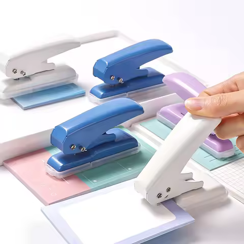 Metal Hole Punch Tool 1 Hole Cute Paper Punch Portable Round Hole Puncher Large Punch Capacity Hole 