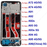 LCD Front Frame Cover For OPPO A72 A74 A91 A92 A92s A93 A94 A95 A96 4G 5G Front LCD Frame Housing Be