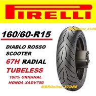 PIRELLI 160/60-15 DIABLO ROSSO TYRE  SCOOTER 160/60R15 RADIAL TAHUN 2025 HONDA XADV750 SYM MAXSYM