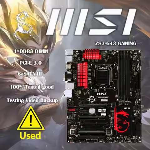 MSI Z87-G43 GAMING Motherboard Core i7/i5/i3/Pentium/Celeron LGA 1150 DDR3 Overclocking 32GB PCI-E 3