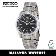 Seiko 5 SNKK81K1 Automatic See-thru Back Black Dial Stainless Steel Bracelet Gents Watch