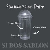 PP Plastic Cup - Plain (Without Screen Printing) - Starindo Brand - 22 oz Flat - 9.5 grams